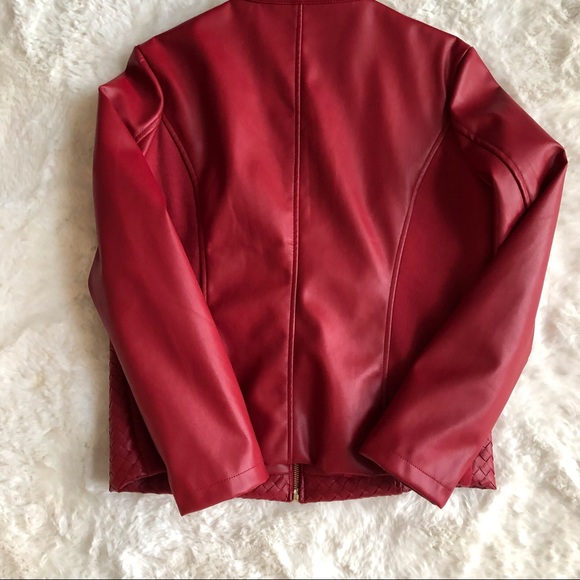 Colleen Lopez Faux Leather Woven Jacket - Picture 8 of 14